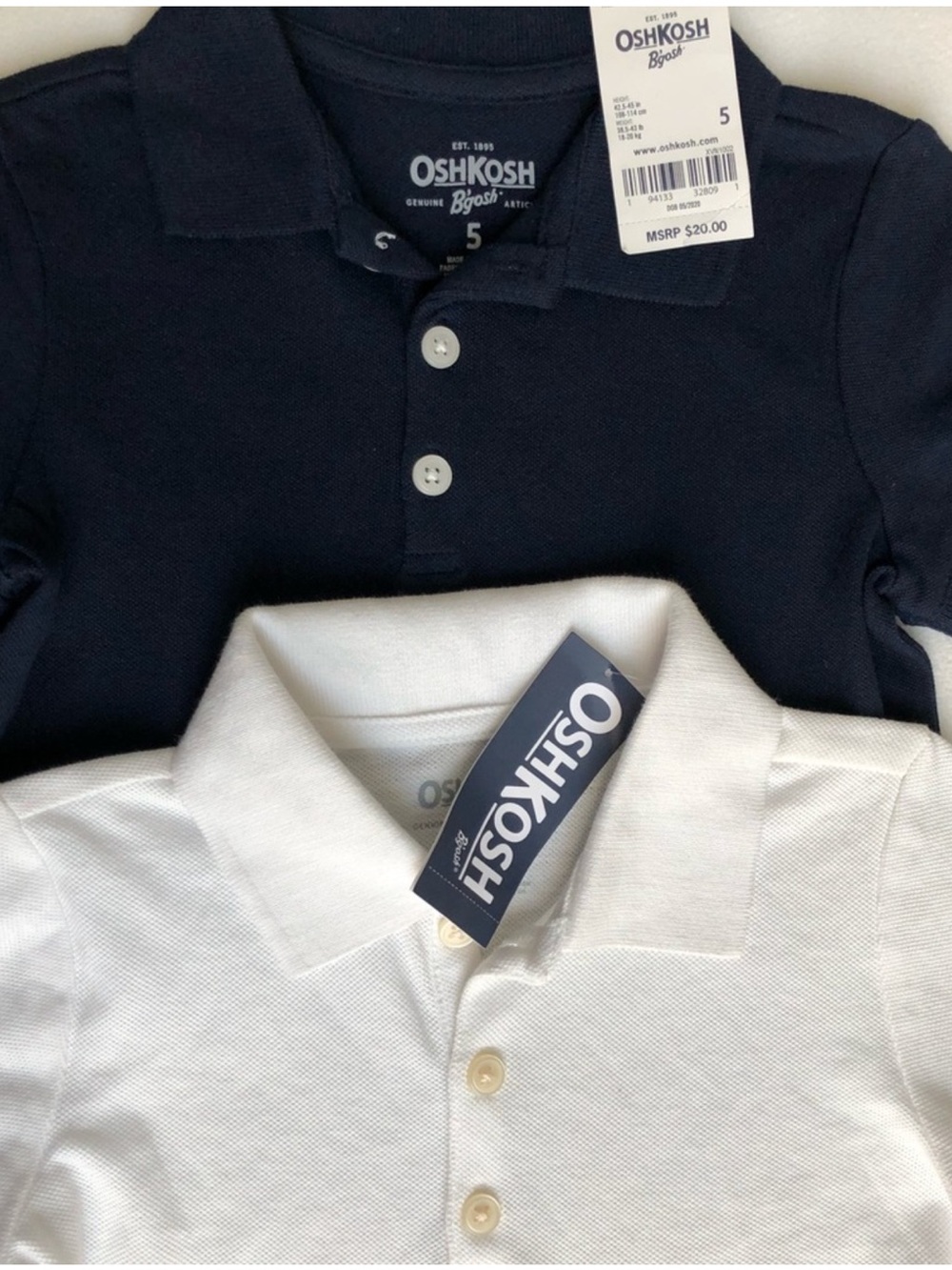 TWO OshKosh NWT Boys Polo Shirts Bundle Size 5